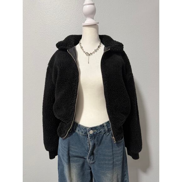 Nasty Gal Fleece Bomber Jacket - Picture 1 of 6